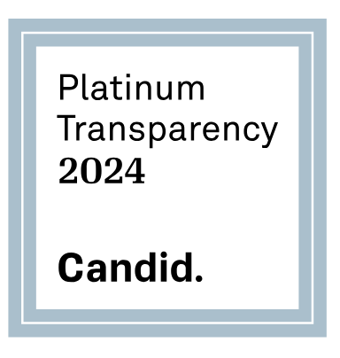 A white stamp with grey border and text: Platinum Transparency 2024 Candid.