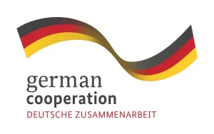 German Cooperation logo with a black, red, and yellow ribbon