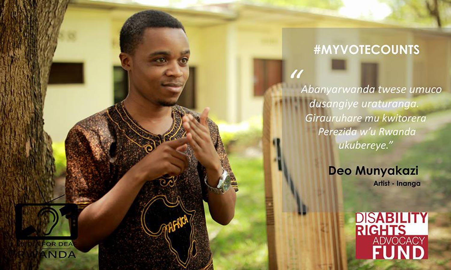 Deo Muyakazi, artist signing, my vote counts